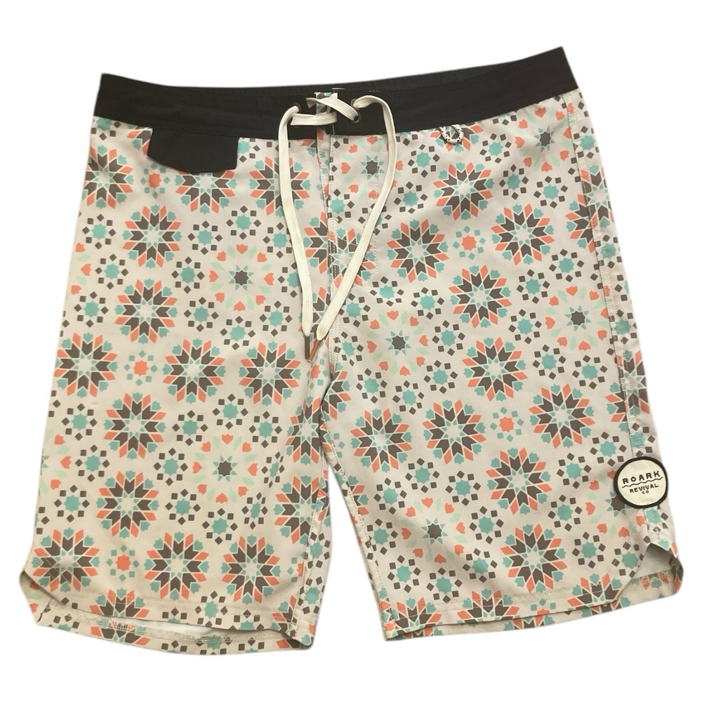 Roark Multicolor Patterned Swim Board Shorts